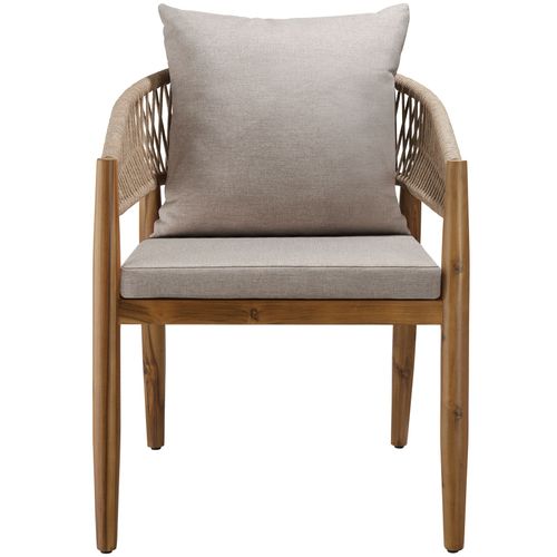 Lot De 6 Chaises De Jardin Au Design Corde Housses Déperlantes Sable