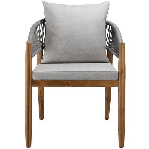 Lot De 4 Chaises De Jardin Au Design Corde Housses Déperlantes Grège