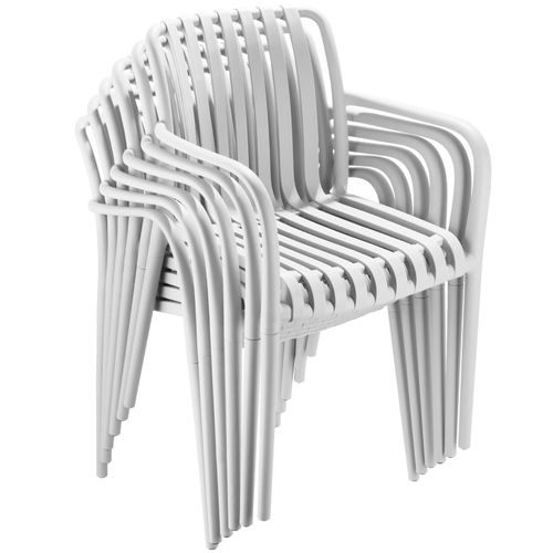 Chaises De Jardin Résistant Aux Intempéries Et Aux Uv Crème Ensemble De 6 Pièces