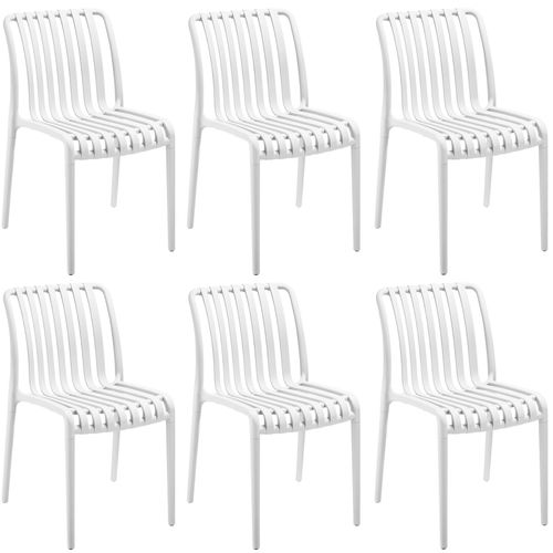 Chaises De Jardin Résistant Aux Intempéries Et Aux Uv Crème Ensemble De 6 Pièces
