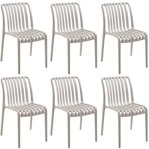 Chaises De Jardin Résistant Aux Intempéries Et Aux Uv Taupe Ensemble De 6 Pièces