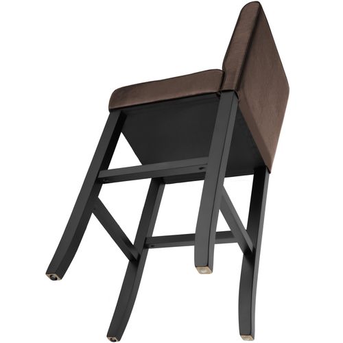 Lot De 6 Tabourets De Bar Bois Simili Cuir Avec Dossier Marron