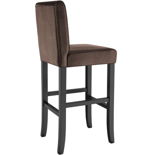 Lot De 6 Tabourets De Bar Bois Simili Cuir Avec Dossier Marron