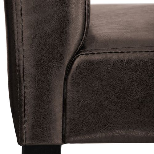 Lot De 6 Tabourets De Bar Bois Simili Cuir Avec Dossier Marron