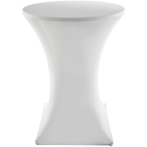 Lot De 2 Tables Hautes Pliables Rondes Avec Housse 90x110 Cm Blanc