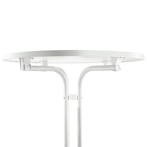 Lot De 2 Tables Hautes Pliables Rondes Avec Housse 90x110 Cm Blanc