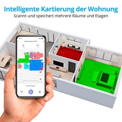 Aspirateur Laveur Robot X10 Sw - Md11782 - 120 Min - 2700 Pa - 400 Ml - Blanc