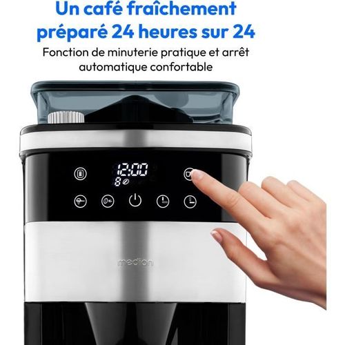 Cafetiere Filtre Digitale Isotherme Avec Broyeur - 1000w - 1,0l - Silver