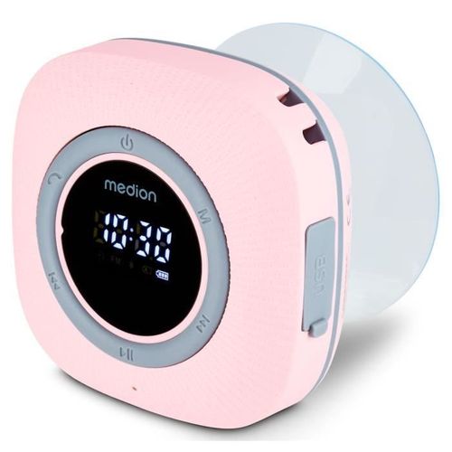 Radio De Douche - Fm - Bluetooth - Ipx6 - Ventouse De Fixation - Rose