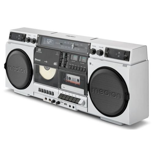 Ghetto Blaster - Vintage - Dab+ - Cd/cassette/usb/mp3 - 2x10w Rms - Silver