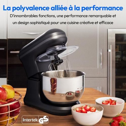 Robot Pâtissier - Md18420 - 1200 W - 5 L - 8 Vitesses - Bol à Glace - Noir