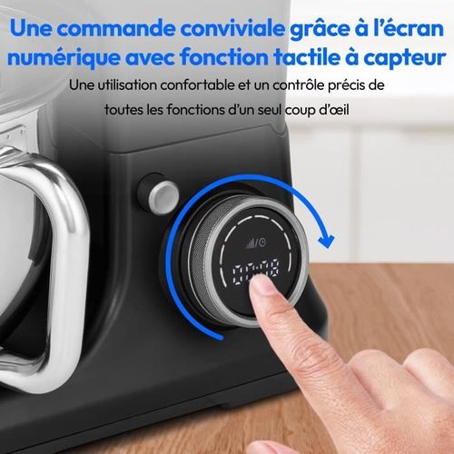 Robot Pâtissier - Md18420 - 1200 W - 5 L - 8 Vitesses - Bol à Glace - Noir