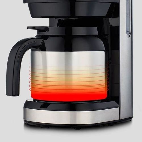 Cafetiere Filtre Digitale Isotherme - 900w - 1,2l - Silver