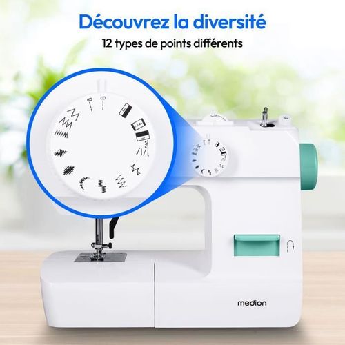Machine à Coudre - Sm 70 - 71w - 12 Points - 700 Tr/min – LED - Turquoise