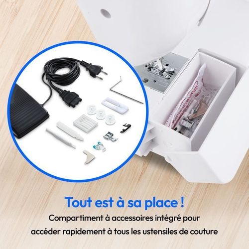 Machine à Coudre - Sm 60 - 62w - 24 Points + Points Doubles - 700 Tr/min - LED - Blanc