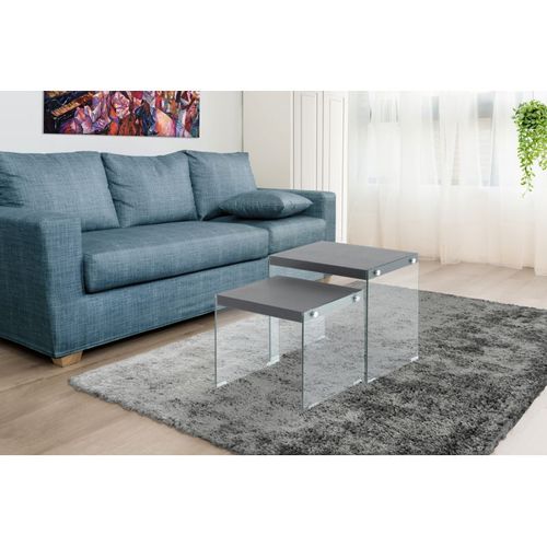 Lot De 2 Tables D'appoint "elementary" 46cm Noir Mat