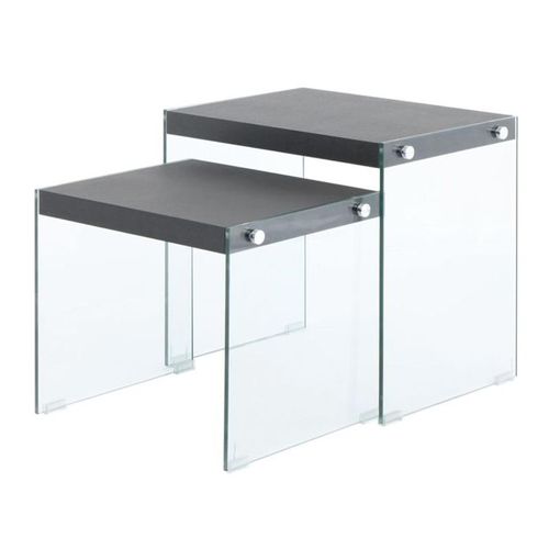 Lot De 2 Tables D'appoint "elementary" 46cm Noir Mat