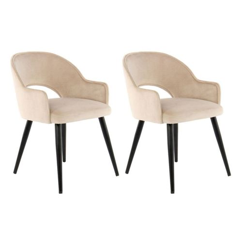 Lot De 2 Chaises En Velours "joris" 77cm Champagne
