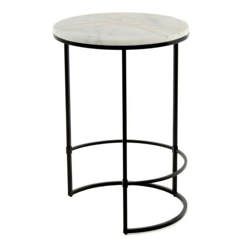 Table D'appoint En Marbre "louis" 64cm Blanc