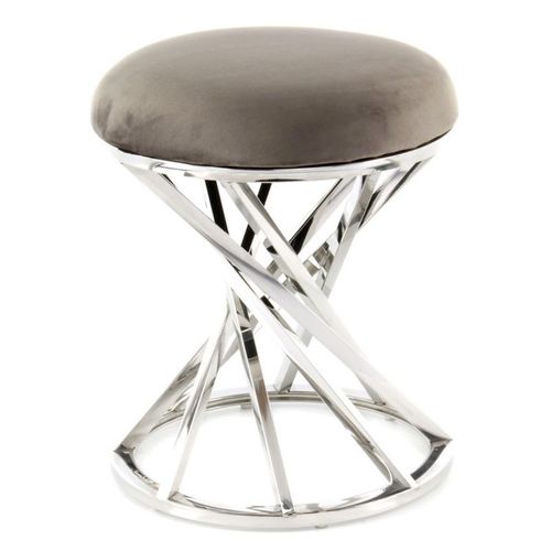 Tabouret Design "wesley" 49cm Gris et Argent