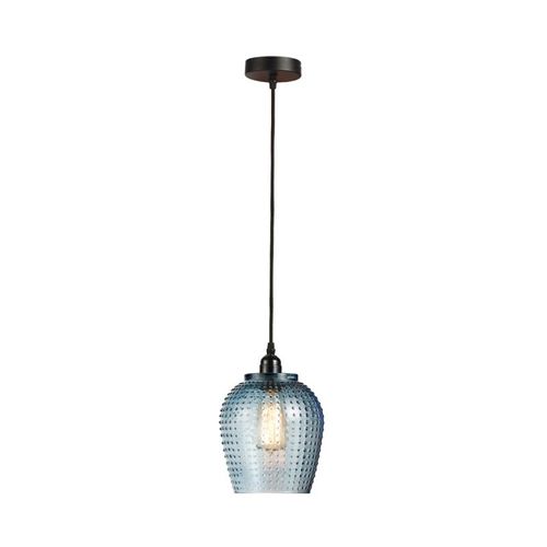 Lampe Suspension En Verre "riva" 27cm Bleu