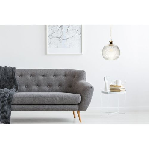 Lampe Suspension En Verre "neptun" 26cm Transparent