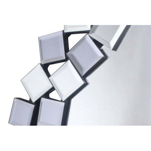 Miroir Mural Design "mosaic" 80cm Gris et Argent