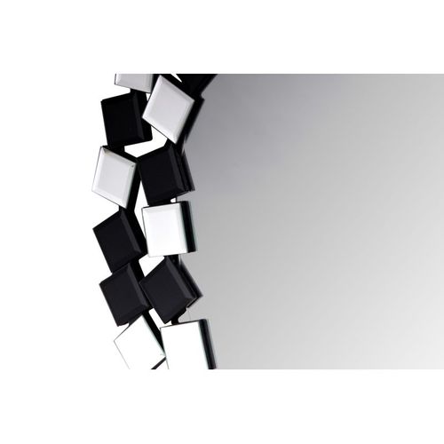 Miroir Mural Design "mosaic" 80cm Argent et Noir