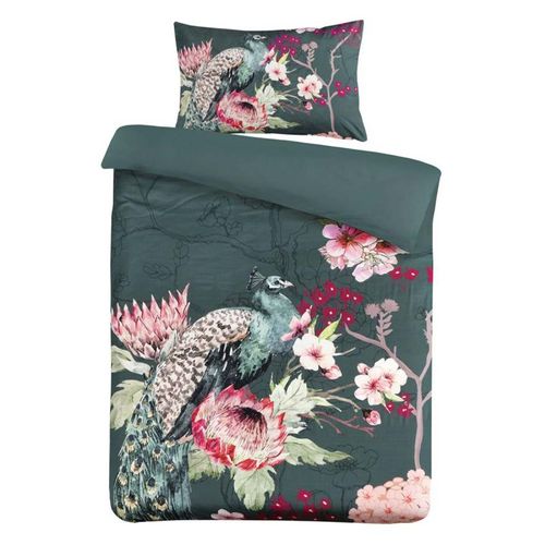 Parure De Lit 2 Pièces "blossom" 140x200cm Vert