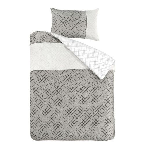 Parure De Lit 2 Pièces "heather" 140x200cm Gris
