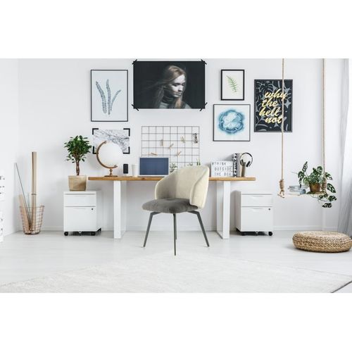 Chaise Design "carol" 82cm Gris et Crème