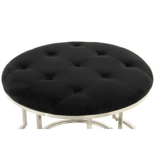 Lot De 2 Tabourets "becky" 60cm Noir et Argent