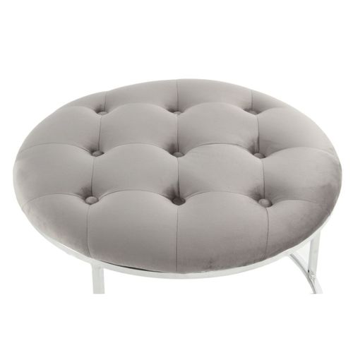 Lot De 2 Tabourets "becky" 60cm Gris et Argent