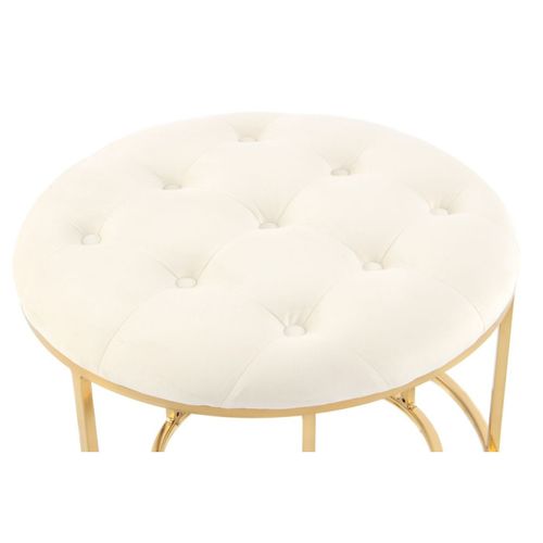 Lot De 2 Tabourets "becky" 60cm Ivoire et Or