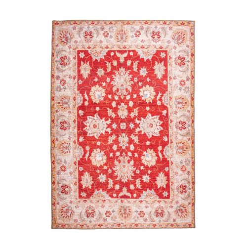 Tapis Tissé Imprimé Oriental "fayo" Rouge 110 X 180 Cm