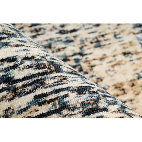 Tapis Tissé à Poils Courts "puerto" Bleu et Beige 240 X 320 Cm