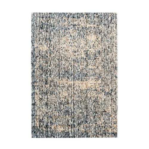 Tapis Tissé à Poils Courts "puerto" Bleu et Beige 240 X 320 Cm