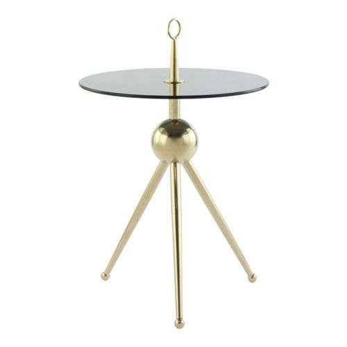 Table D'appoint Design "rodriga" 53cm Or et Gris