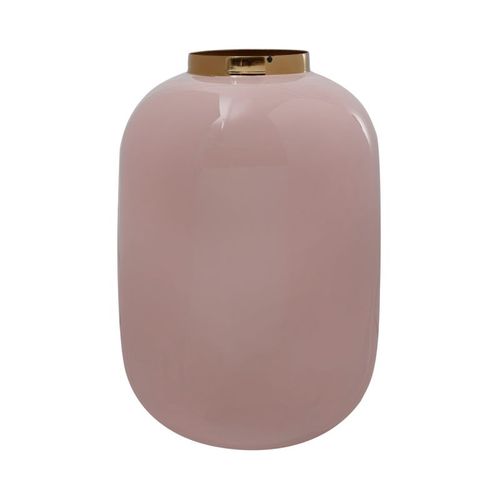 Vase Rond Déco "polko" 25cm Rose et Or