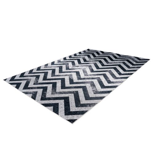 Tapis Imprimé à Poils Courts "sally" Noir et Gris 160 X 230 Cm