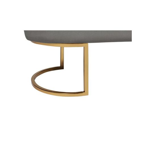 Banc Design En Velours "athea" 105cm Gris et Or