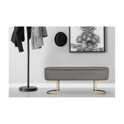 Banc Design En Velours "athea" 105cm Gris et Or