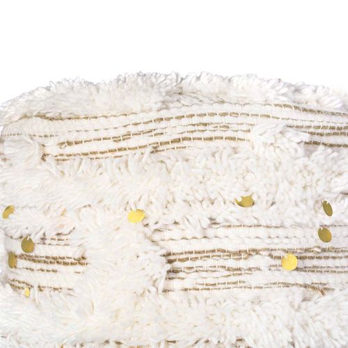 Tabouret Bohème Fait à La Main "bohist Iv" 50cm Crème et Kaki