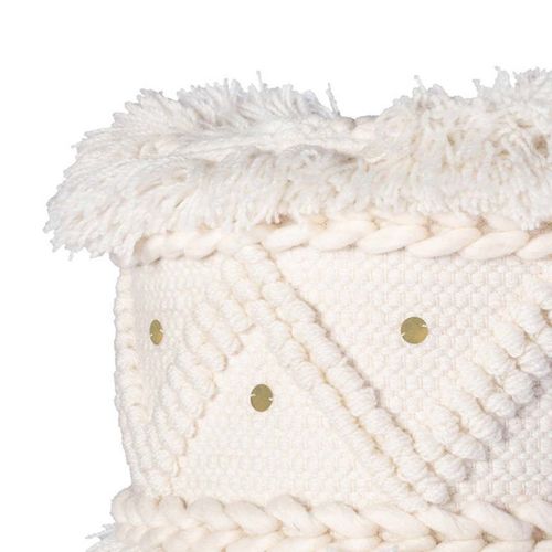 Tabouret Bohème Fait à La Main "bohist V" 50cm Crème