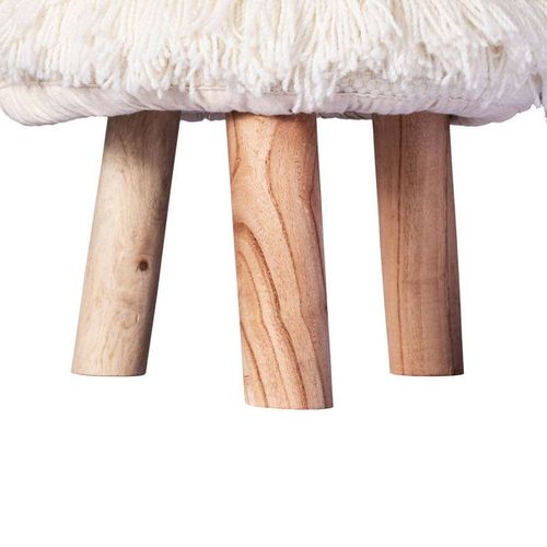 Tabouret Bohème Fait à La Main "bohist V" 50cm Crème