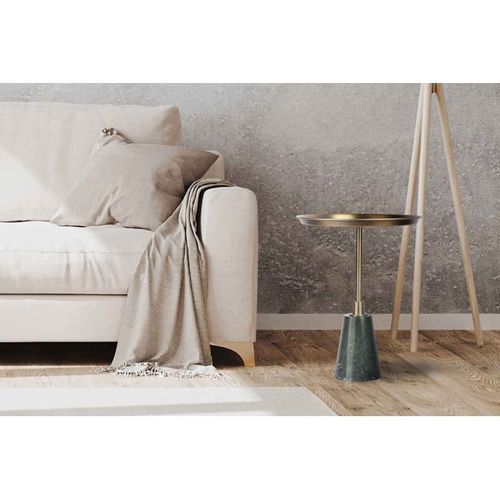Table D'appoint Design "grant" 51cm Noir et Or