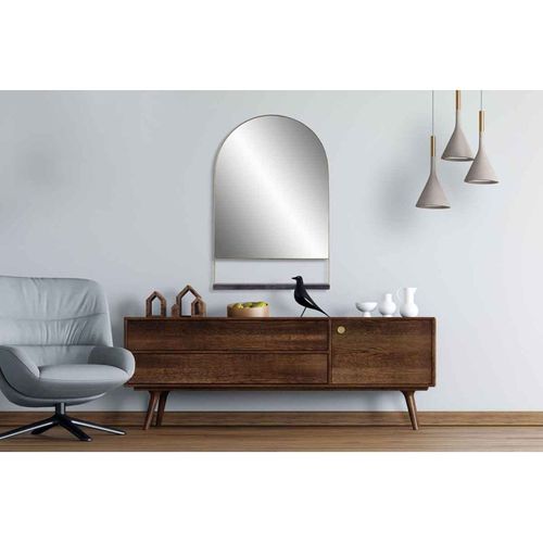 Miroir Mural et Étagère Design "doha" 69cm Noir