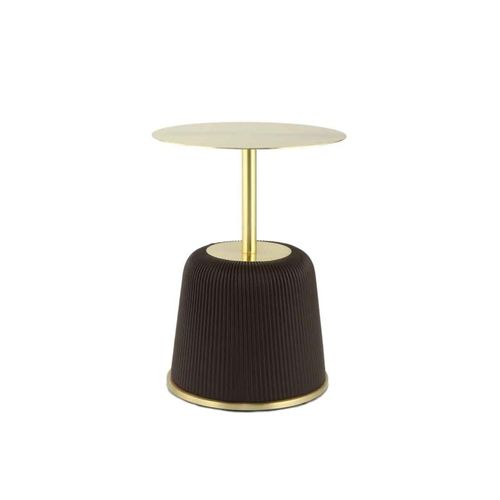 Table D'appoint Design "jokai" 60cm Marron et Or