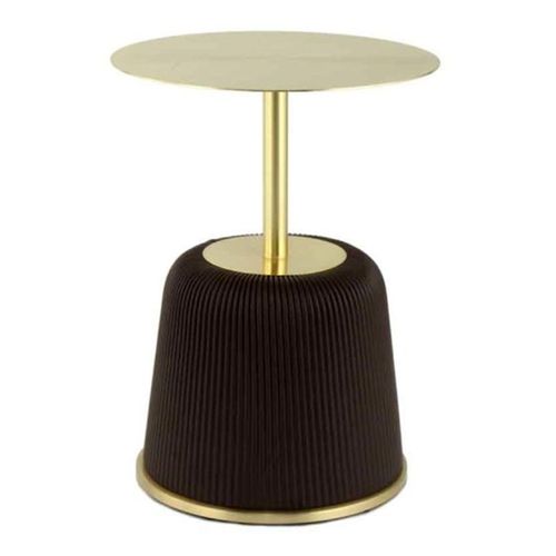 Table D'appoint Design "jokai" 60cm Marron et Or
