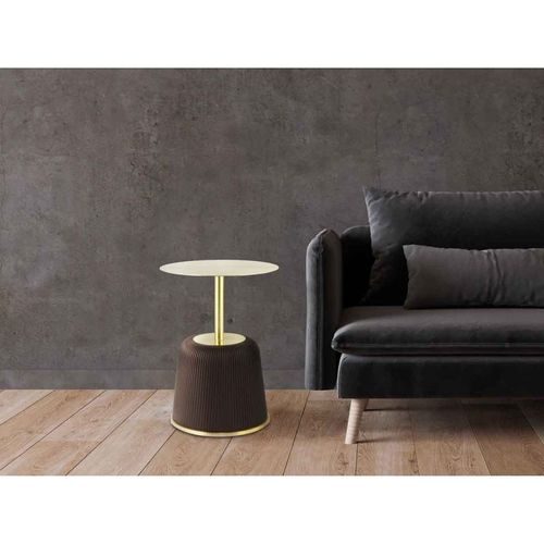 Table D'appoint Design "jokai" 60cm Marron et Or